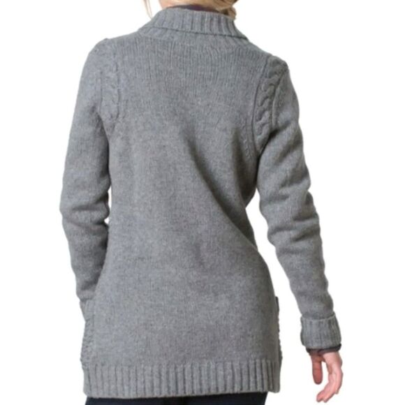 Toad&Co Targhee Grey Wool Long Tunic Length Button Up Cardigan Sweater Womens XL - Picture 5 of 12